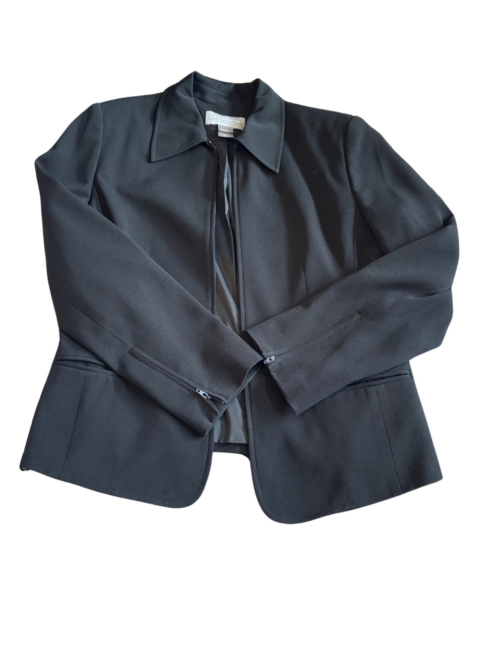 Liz Claiborne full-zip black blazer